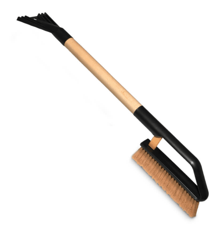 Eiskratzer mit Schneebürste mit Buchenholzgriff Eiskratzer mit Schneebürste mit Buchenholzgriff