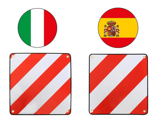 Alu Warntafel f�r Italien und Spanien
