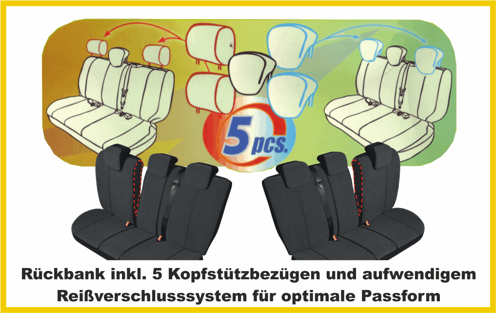 PKW Sitzbez�ge mit teilbarer R�ckbank